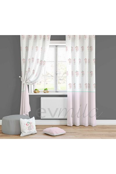 Evmila Children's Room Patterned Background Curtain