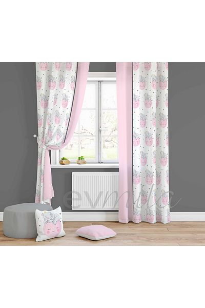 Evmila Children's Room Patterned Background Curtain