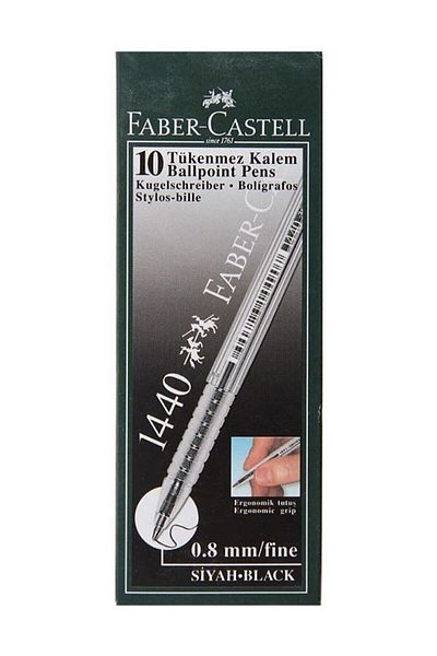 Faber Castell 1440 0.8 Mm Black Ballpoint Pen Pack of 10