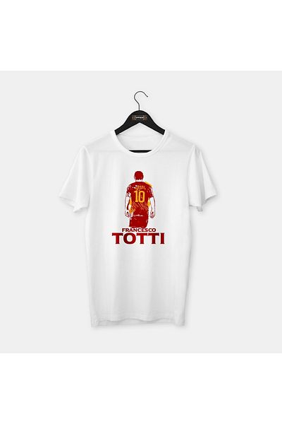 OFFSIDE CLOTHES Francesco Totti 10 - Σειρά Θρύλων Προσαρμοσμένης Σχεδίασης, Χτενισμένο Βαμβακερό T-Shirt