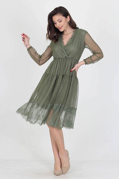 Neşeli Butik Ethnic Boutique Φούστα με διπλό γιακά Guipure Λεπτομερές φόρεμα νέας σεζόν Nb0010