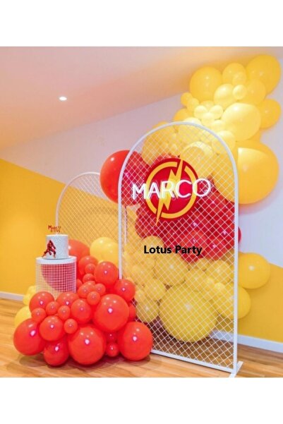 LOTUS PARTY 50 Pieces - Pastel Red - Yellow Balloon Chain Set