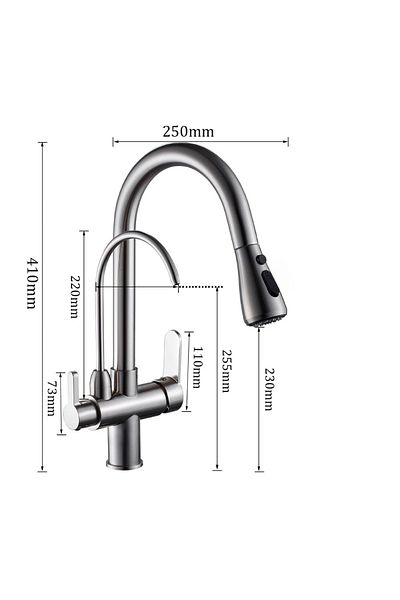 OEM Kitchen Sink Faucet with Dual Flow Water Purification Outlet New Design Chrome Color
