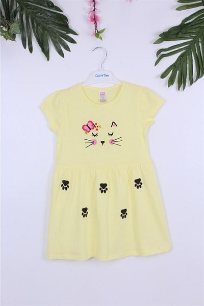 Cicitime Cat And Paw Embroidered Dress