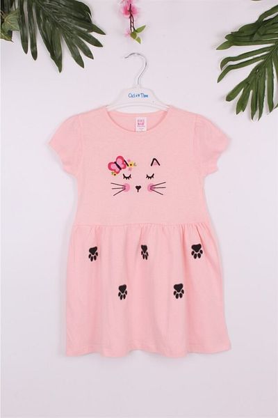 Cicitime Cat And Paw Embroidered Dress