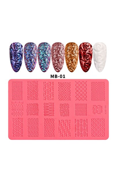 Beauty Box 3 Boyutlu Nail Art Stampa Plakası Silikon Tırnak Stampası Tırnak S...