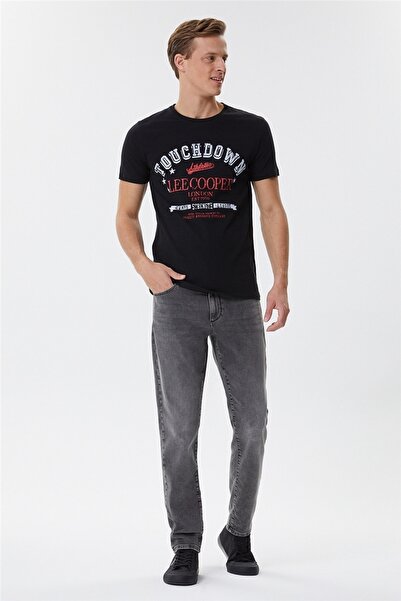 Lee Cooper Ανδρικό μπλουζάκι Touch O Neck Μαύρο