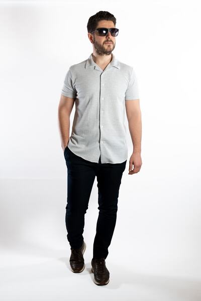 human wear قميص صيفي مخطط بلا أكمام