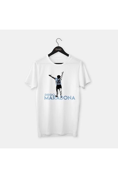 OFFSIDE CLOTHES Diego Maradona (Αργεντινή) - Σειρά Καλλιθέας Σχεδίου Προσαρμοσμένης Σχεδίασης, Χτενισμένο Βαμβακερό T-Shirt