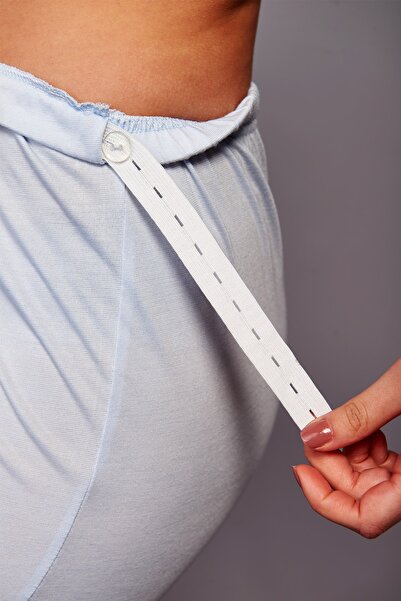 Genel Markalar Lohusa Hamile Sabahlıklı Kadın Pijama Takım Mavi