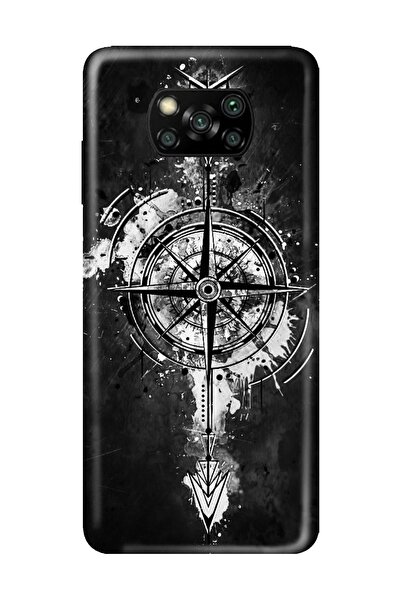 PERAX Xiaomi Poco X3 Nfc Yön Pusula Temalı Baskılı Telefon Kılıfı Pocox3nfc-0...