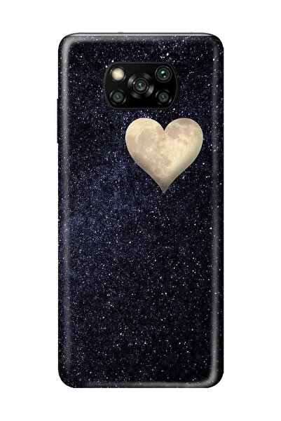 PERAX Xiaomi Poco X3 Nfc Galaxy Desenli Kalpli Ay Temalı Telefon Kılıfı Pocox...