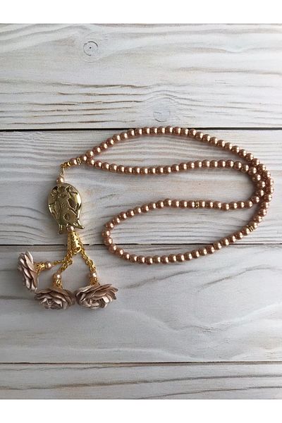 DuhaİslamiHediyelik Luxury Laced Shawl Luxury Rose Pearl Prayer Beads Dowry Bundle Home Concept