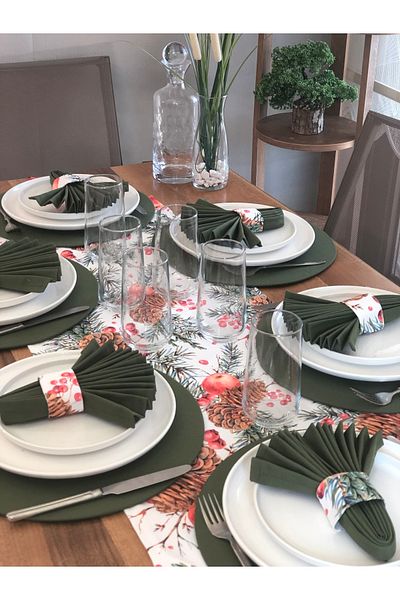 desen izmir American Serving, Winter Garden, 6 Drumsticks, 6 Napkins, 6 Napkin Rings and Runner