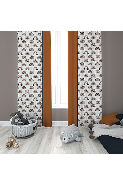 Evmila Children's Room Patterned Background Curtain