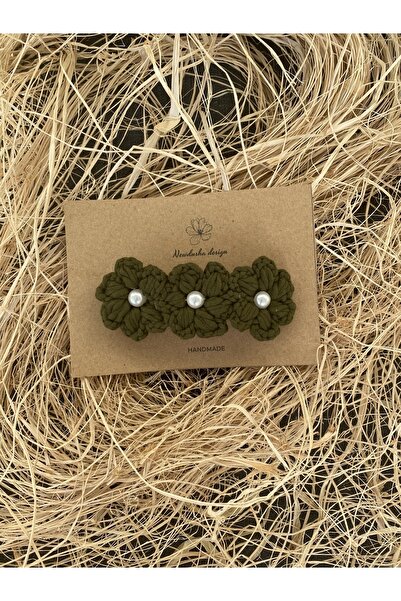 Nevdusha Design إبزيم أوتوماتيكي محبوك ملون للفتيات مع اللؤلؤ والزهور