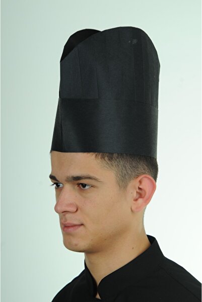 Bekiz Tela بيكيز كوك بيكيز قبعة طهي بيكيز للاستعمال مرة واحدة - قبعة 24 سم أسود 20 قطعة