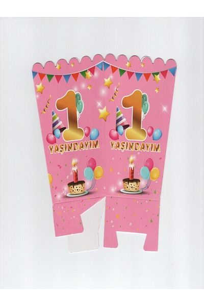 paper go Pink Themed I'M 1 Year Old Corn Box of 8