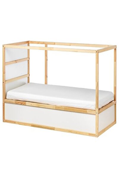 IKEA ters çevrilebilen çocuk karyolası, beyaz-çam, 90x200 cm