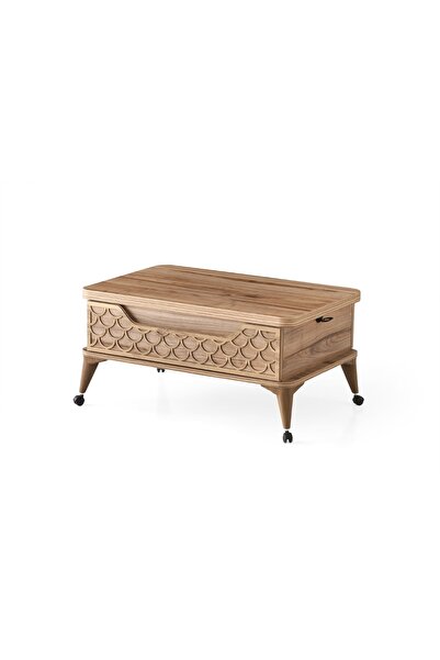 MUTLU CONCEPT Akıllı Sehpa Sihirli Sehpa Fonksiyonel Orta Sehpa Açılabilir Sehpa Tekerlekli Masa1299 60x90