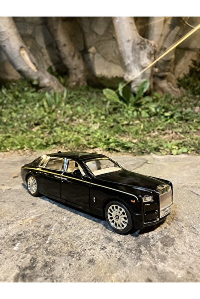 ET STORE Rolls Royce Phantom 1-24 Metal Model Araba Işık Ses 6 Kapı Açılır Siyah