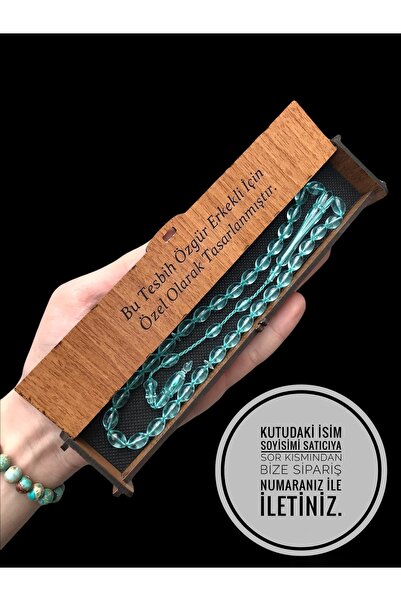 KANUNİ TESBİH Mărgele de rugăciune cu tăietură de orz albastru turcoaz