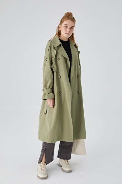 Manuka Pocket Detailed Design Trench Coat