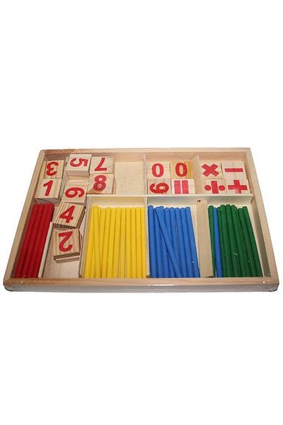 MCM GROUP Mathematics Set with Wooden Box Children's Game Toy