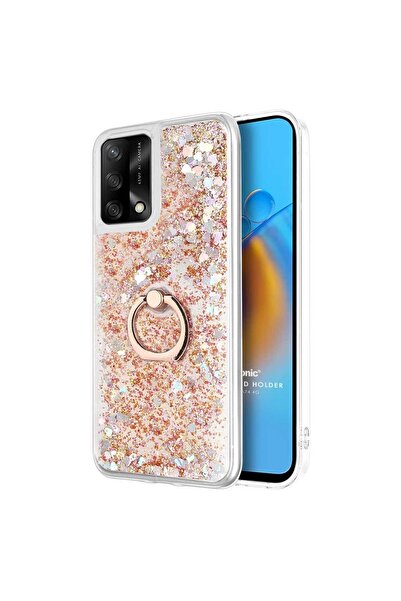 Microsonic Oppo A74 4g Kılıf Glitter Liquid Holder Gold