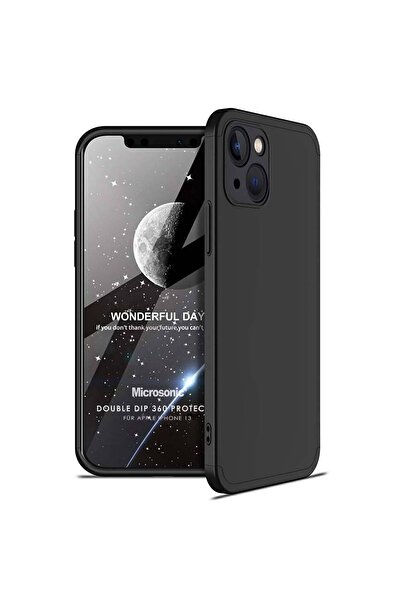 Microsonic Iphone 13 Uyumlu Kılıf Double Dip 360 Protective Siyah