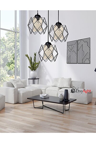 Etsylight Koza Glass 3 Mutfak, Koridor, Salon, Cam Avize