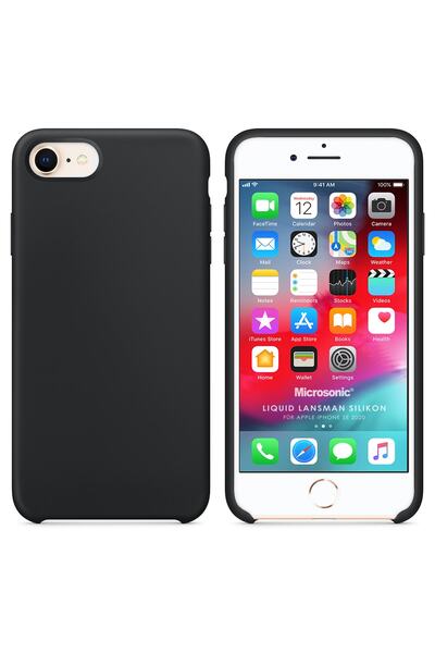 Microsonic Iphone Se 2020 Kılıf Liquid Lansman Silikon Siyah