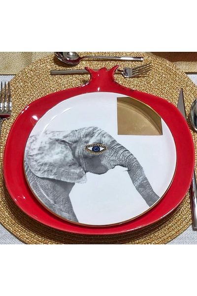 Porland Wild Life Elephant - 20 Cm Flat Plate (1 Piece)