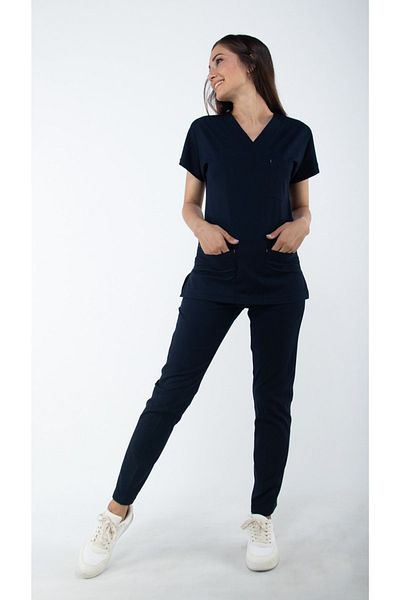 Uçak Medikal Costum chirurgical Core-flex Lycra albastru bleumarin Xs