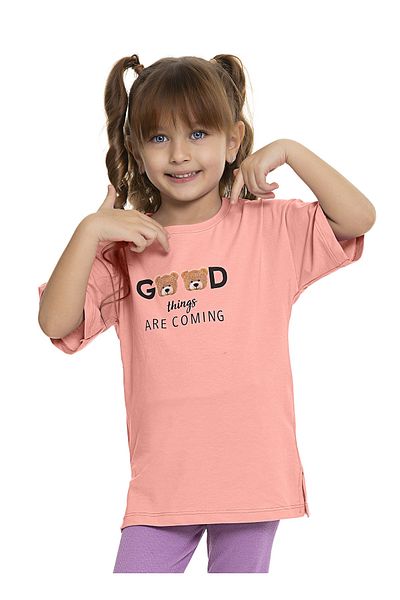 Toçka Bear Printed Summer Tunic and T-shirt - Loose Fit