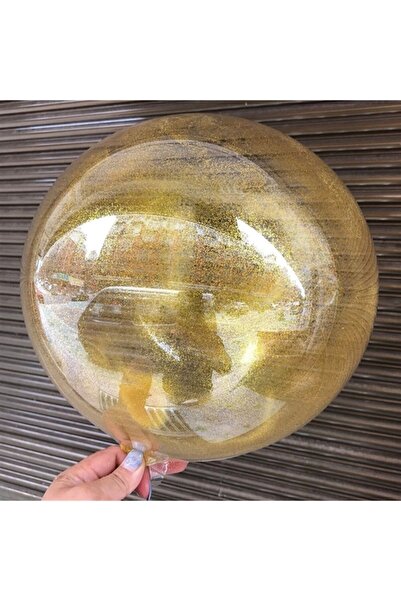 Parti dolabı Gold Ince "sim Konfetili" Büyük Boy Şeffaf Balon 18inc 45cm