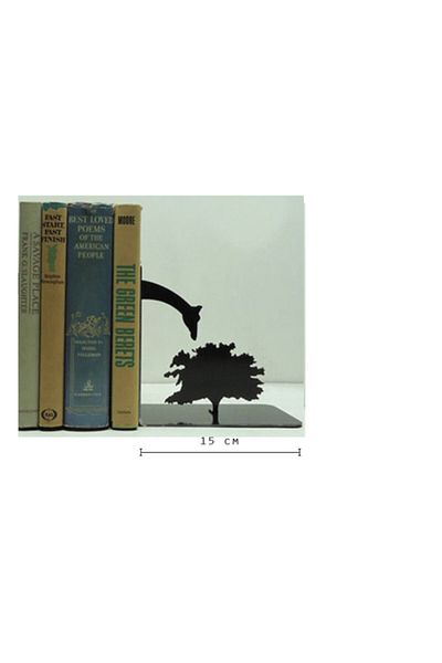 Simge Yapı Dekorasyon Metal Book Holder with Giraffe Figure Black - Book Support (Not a Set)