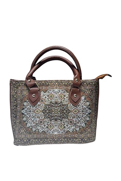 kapadokyahediyelik Dokuma Halı Desenli Büyük Boy Otantik Çanta