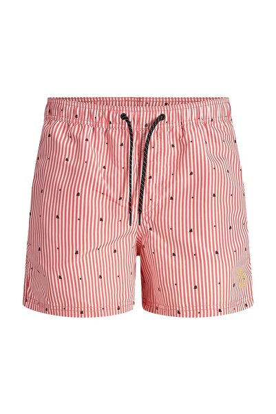 Jack & Jones Swim Shorts - Red - Striped