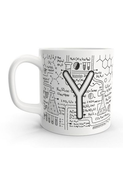 Rock'n Fox Letter Y Chemistry Formula Science Design Letter Mug