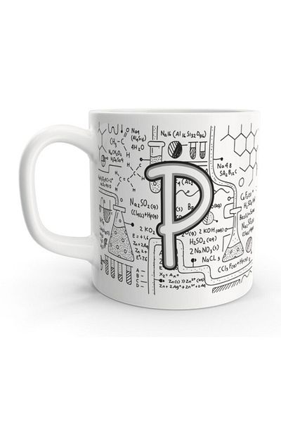 Rock'n Fox Letter P Chemistry Formula Science Design Letter Mug