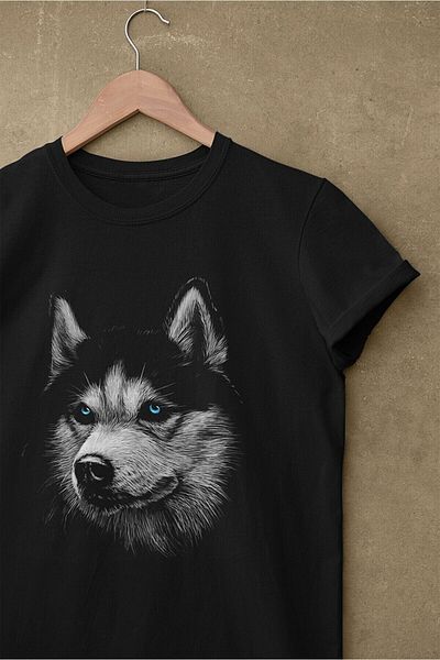 Machetta Unisex Husky Dog Printed T-shirt