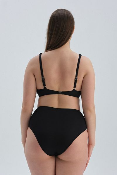 Dagi Schwarze, glatte Bikinihose mit hoher Taille