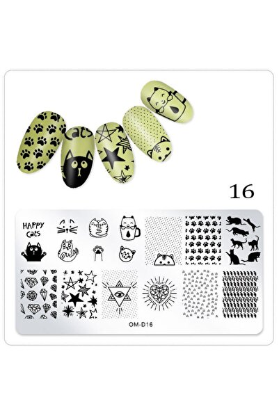 BEAUTY BOX COSMETIC Kedi Pati Desenleri Nail Art Stampa Plakası Tırnak Stampa...