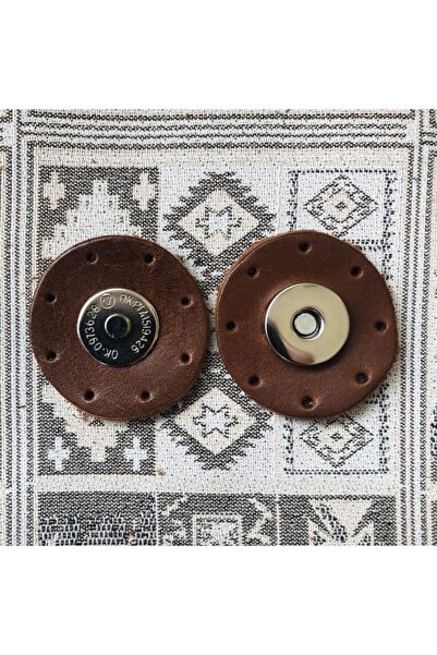 Alfa Tasarım Închidere rotundă pentru geantă din piele naturală cu magnet arg...