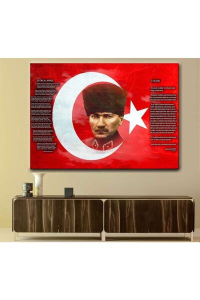 caddeko Skra12- Türk Bayrağı, Kalpaklı Atatürk, Istiklal Marşı, Gençliğe Hitabe Tablo