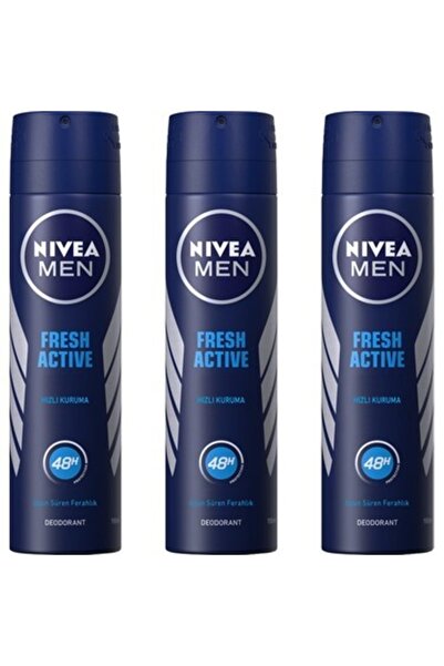NIVEA Fresh Active 48 Saatlik Deodarant 150 ml X 3 Adet