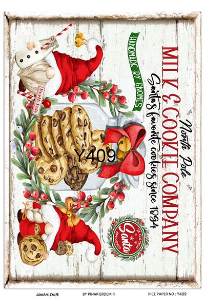 LİNEART Y409 Milk&Cookie Company Pattern Brass Decopage 30X42