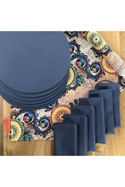 desen izmir Amerikan Servis, 6 Supla,6 Peçete Ve Runner Nostalji Tk