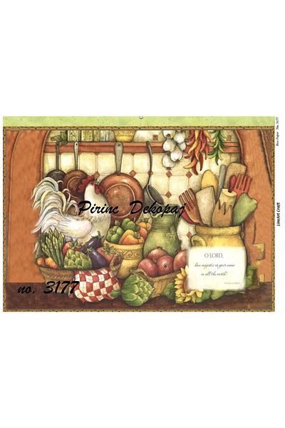 LİNEART Brass Decopage Paper No:3177